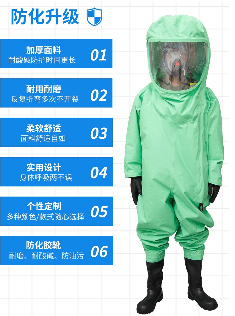 定和DH551特級(jí)重型全封閉防化服加厚面料，耐用耐磨