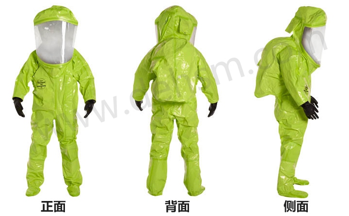杜邦TK554 A級(jí)防護(hù)服正面、背面及側(cè)面圖
