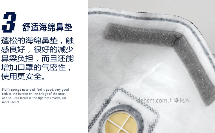 3M9913V口罩內(nèi)側(cè)鼻梁海綿鼻墊，降低口罩壓迫感